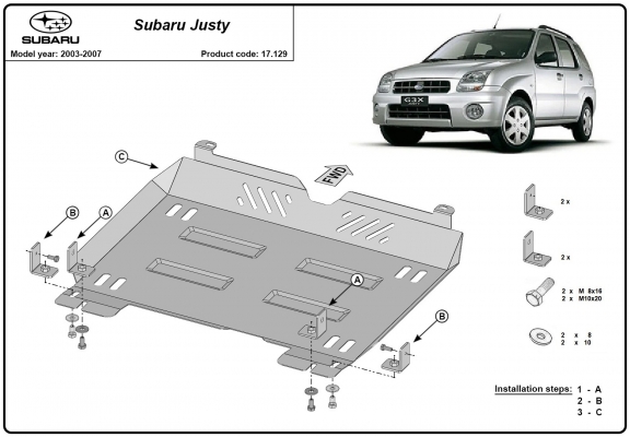 Cubre carter metalico Subaru Justy