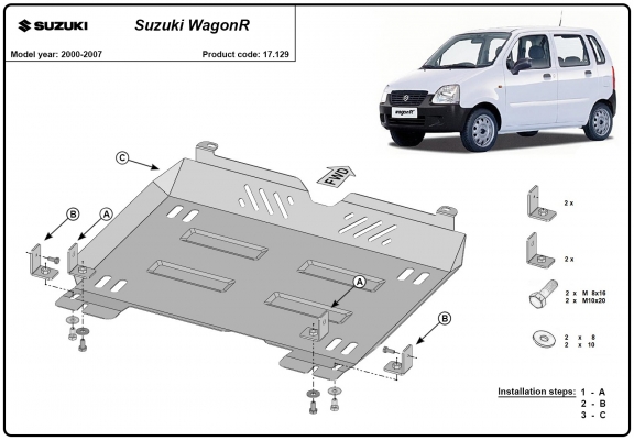 Cubre carter metalico Suzuki Wagon R+