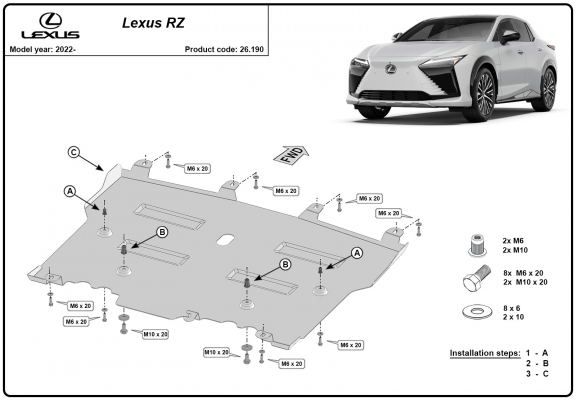 Cubre carter metalico Lexus RZ