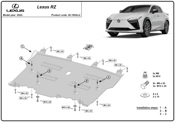 Cubre carter de aluminio Lexus RZ
