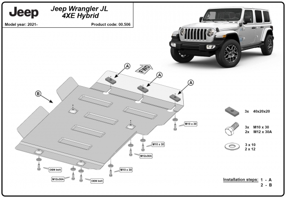 Protector de la caja de cambios Jeep Wrangler - JL