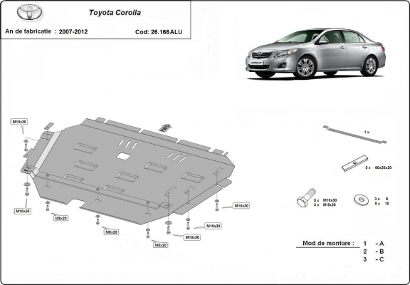 Cubre carter de aluminio Toyota Corolla