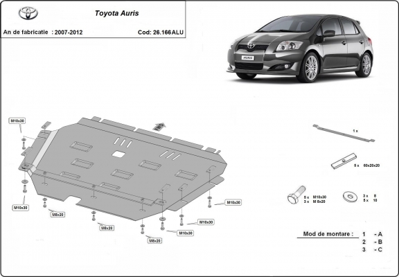 Cubre carter de aluminio Toyota Auris