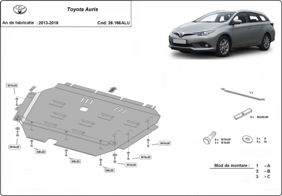 Cubre carter de aluminio Toyota Auris