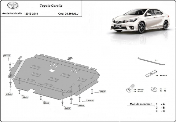 Cubre carter de aluminio Toyota Corolla