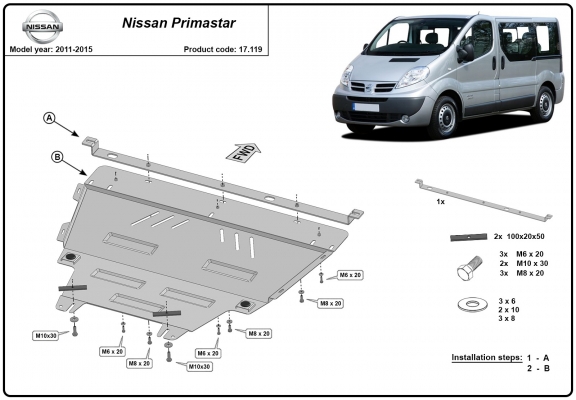 Cubre carter metalico Nissan Primastar