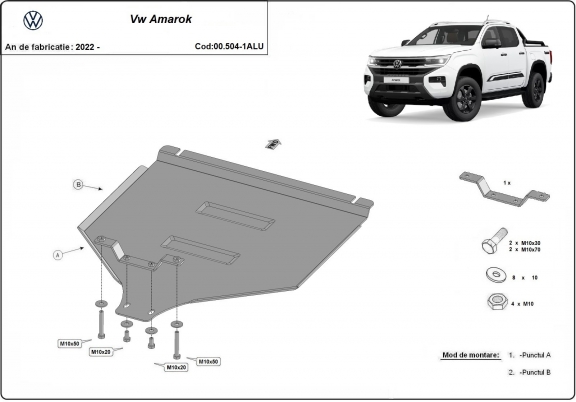Protector de aluminio de la caja de cambios Volkswagen Amarok