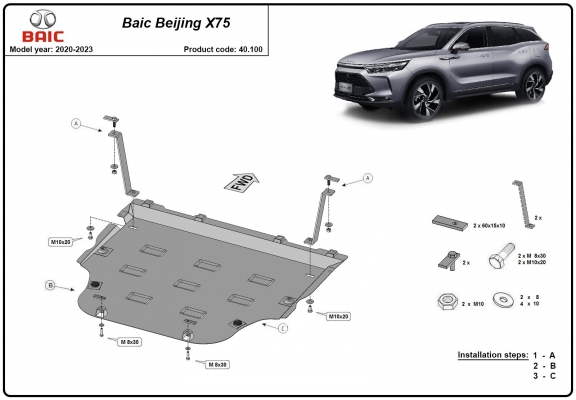 Cubre carter metalico Baic Beijing X75