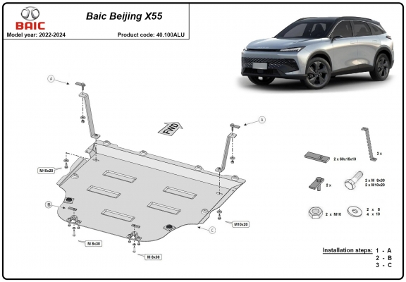 Cubre carter de aluminio BAIC Beijing X55