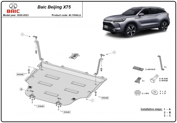 Cubre carter de aluminio BAIC Beijing X75