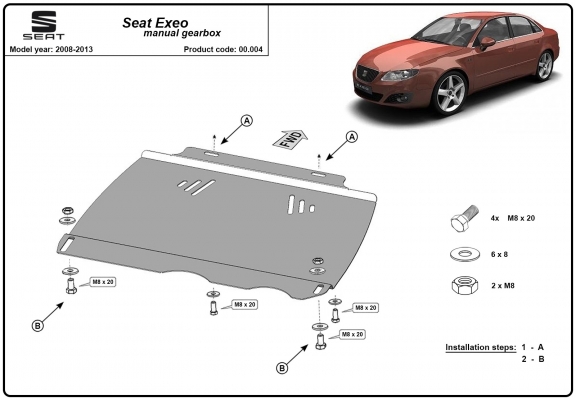 Protector de la caja de cambios Seat Exeo - Manual