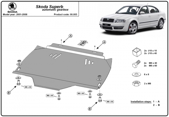 Protector de la caja de cambios Skoda Superb