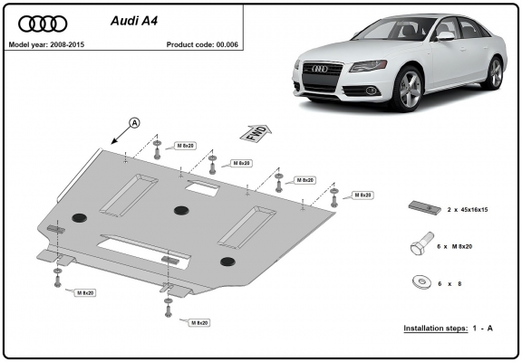 Protector de la caja de cambios Audi A4 4 B8
