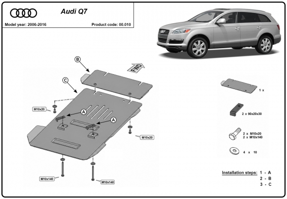 Protector de la caja de cambios Audi Q7