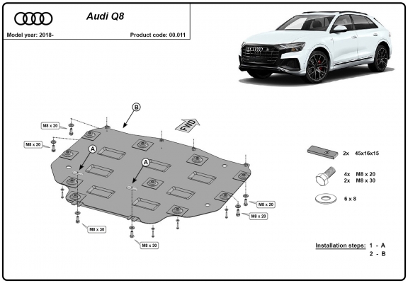 Protector de la caja de cambios Audi Q8