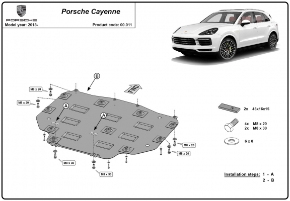 Protector de la caja de cambios Porsche Cayenne