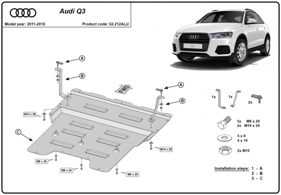 Cubre carter de aluminio Audi Q3