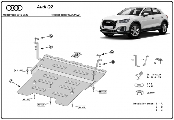 Cubre carter de aluminio Audi Q2
