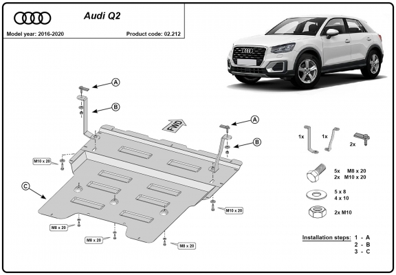 Cubre carter metalico Audi Q2