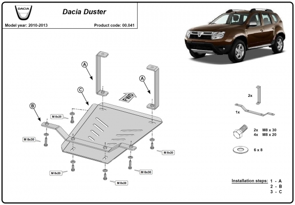 Protector del diferencial Dacia Duster