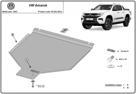 Protector de aluminio de la caja de cambios Volkswagen Amarok