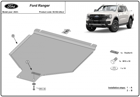 Protector de aluminio de la caja de cambios Ford Ranger