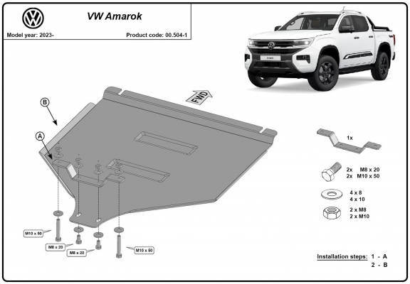 Protector de la caja de cambios Volkswagen Amarok 2 - Manual