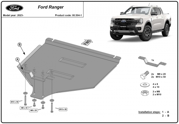 Protector de la caja de cambios Ford Ranger - Manual