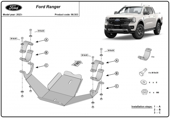 Protector del diferencial Ford Ranger