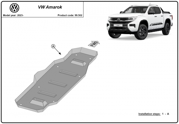 Protector del deposito de combustible Volkswagen Amarok 2 - MB3G9A147CF; 2643728
