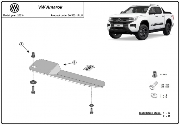 Protector de aluminio del filtro de combustible Volkswagen Amarok