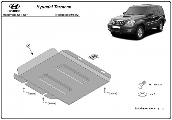 Protector de la caja de transferencia Hyundai Terracan