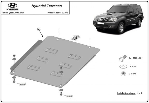 Protector de la caja de cambios Hyundai Terracan