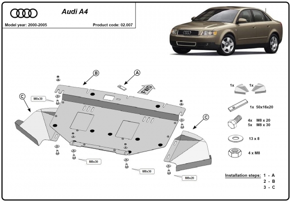 Cubre carter metalico Audi A4 B6