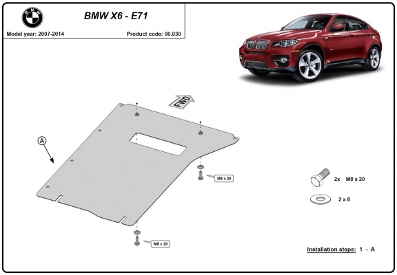 Protector de la caja de cambios BMW X6 E71