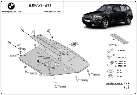 Protector del radiador BMW X3 E83