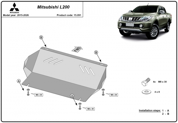 Protector del radiador Mitsubishi L200