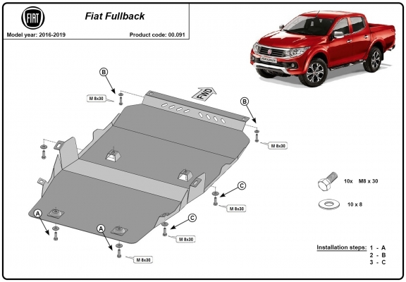 Cubre carter metalico Fiat Fullback