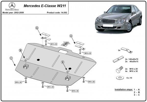 Cubre carter metalico Mercedes E-Classe W211