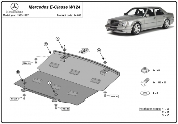 Cubre carter metalico Mercedes E-Classe W124