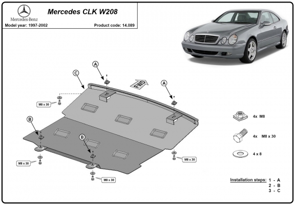 Cubre carter metalico Mercedes CLK W208