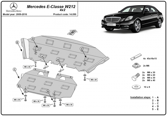 Cubre carter metalico Mercedes E-Classe W212