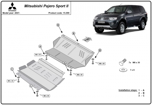 Cubre carter metalico Mitsubishi Montero Sport 2