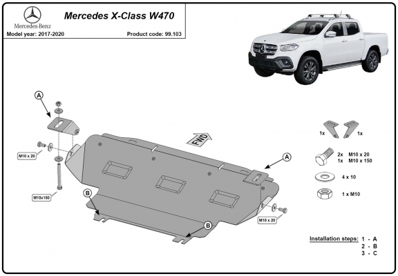 Protector del radiador Mercedes X-Class W470