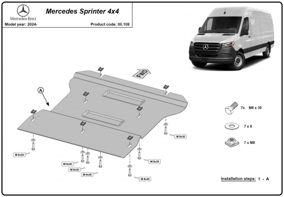 Protector de la caja de cambios Mercedes Sprinter 4x4